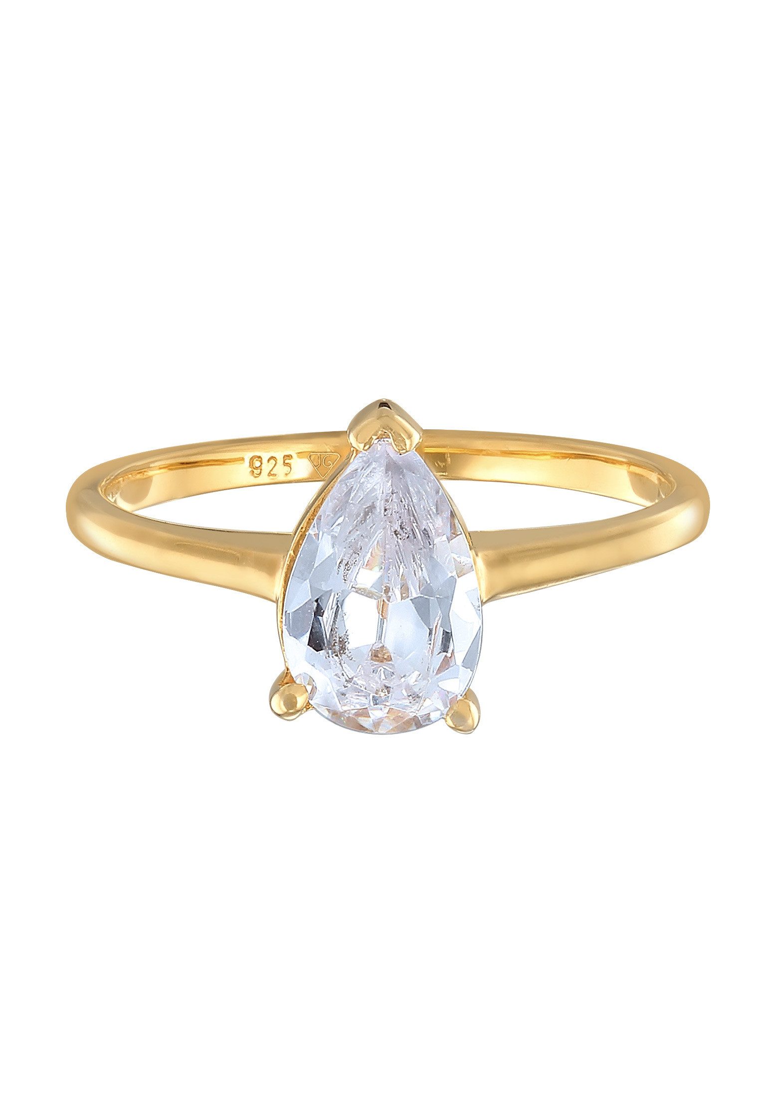 Elli Fingerring Solitär Zirkonia Tropfen 925 günstig online kaufen