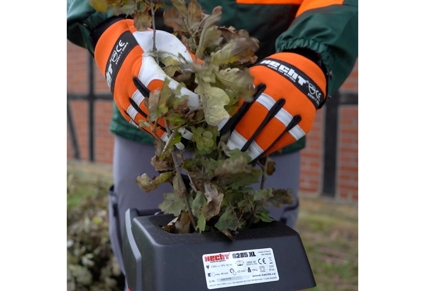 Thumbnail - Hecht Häcksler Walzenhäcksler Elektro 2800 W Gartenhäcksler Elektrisch Leise, 4,40 cm max. Astdurchmesser, 60 L Auffangb...