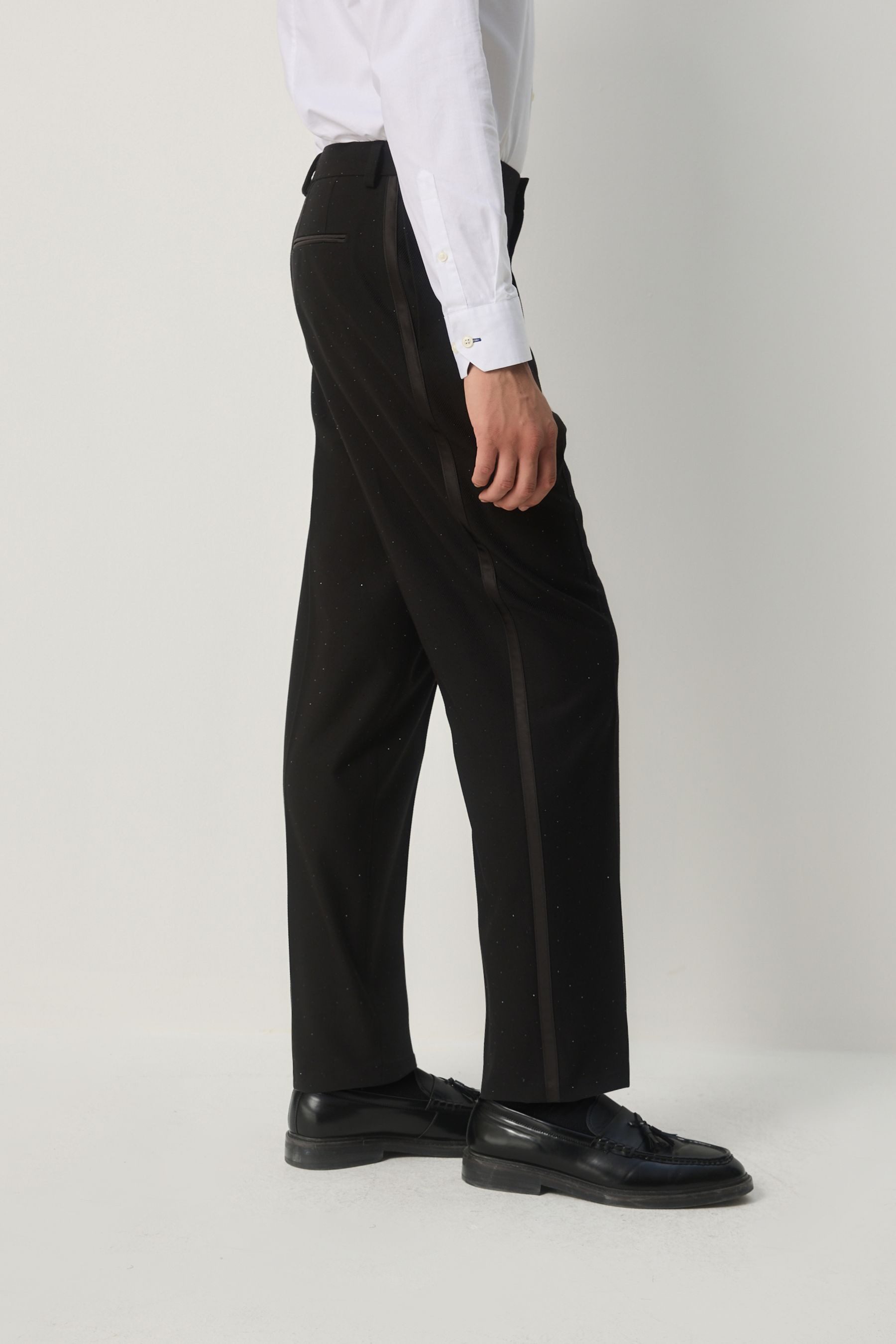 Next Anzughose Slim Fit Smokinganzughose mit Pailletten (1-tlg)