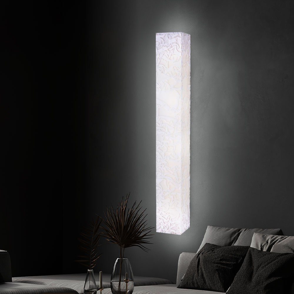 Globo LED Wandleuchte, Leuchtmittel inklusive, Warmweiß, Vornehme 10W LED Wand Leuchte Lampe Wohnzimmer Alu Silber Marmor | Wandleuchten