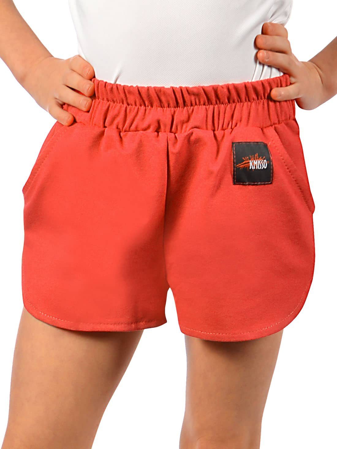 KMISSO Shorts Mädchen Shorts mit Blumenmuster (1-tlg) casual Rot