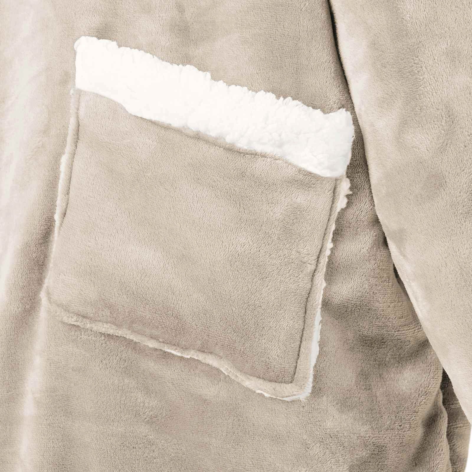 Wohndecke Decken-Hoodie Beige XL Fleece und Flanell, vidaXL