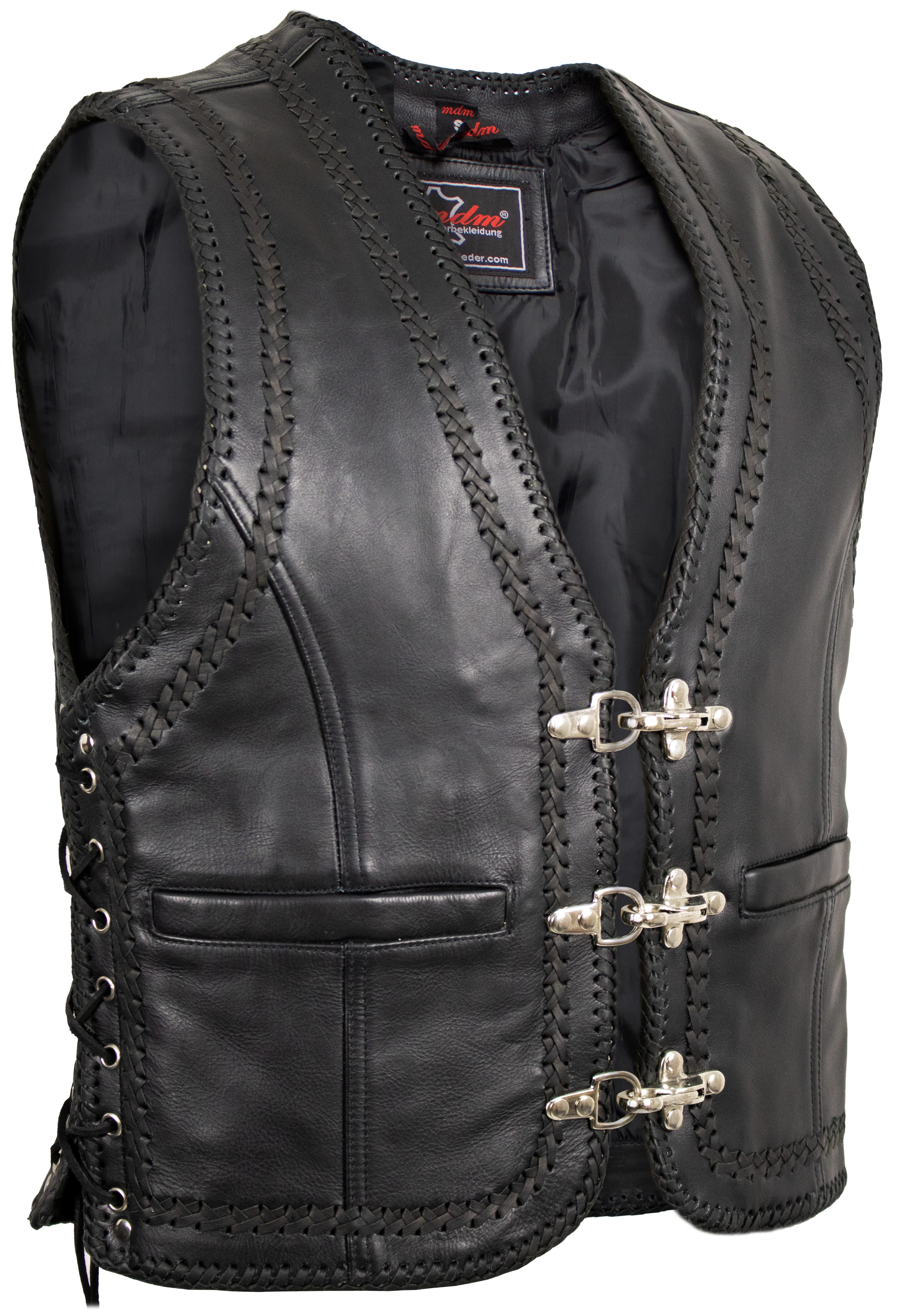 MDM Lederweste Herren Motorrad Biker Lederweste günstig online kaufen