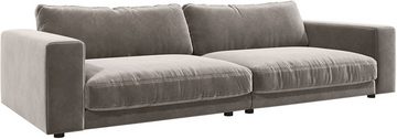 DELIFE Big-Sofa Cubico, Samt Silbergrau 290x120 Big-Sofa