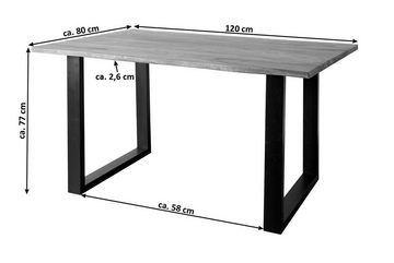 Junado® Baumkantentisch Marek, Sheesham-Holz naturbelassen 26 mm natürliche Baumkante