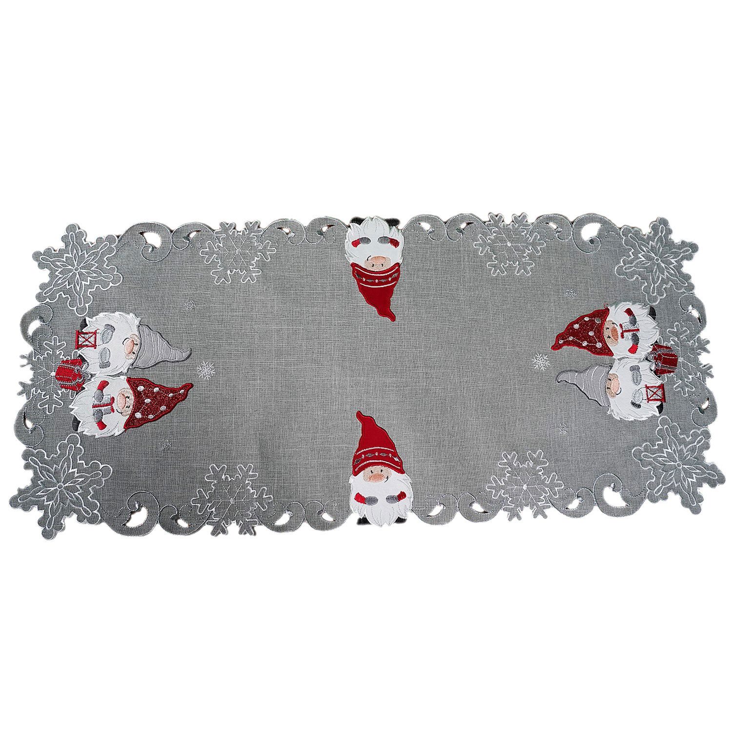 texpot Tischdecke Tischläufer Stickerei Wichtel Winter Weihnachten (1-tlg) günstig online kaufen