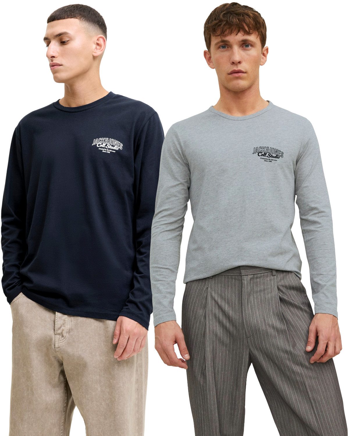 Jack & Jones Langarmshirt (Spar-Set, 2er-Pack) basic Regular Shirt mit Prin günstig online kaufen