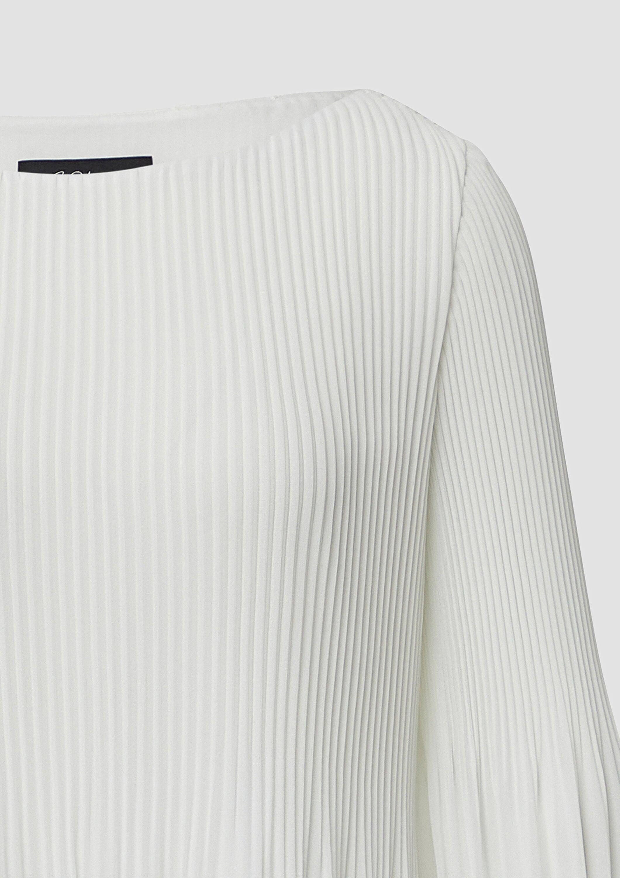 s.Oliver Kurzarmbluse Bluse Plisseebluse mit 3/4-Arm