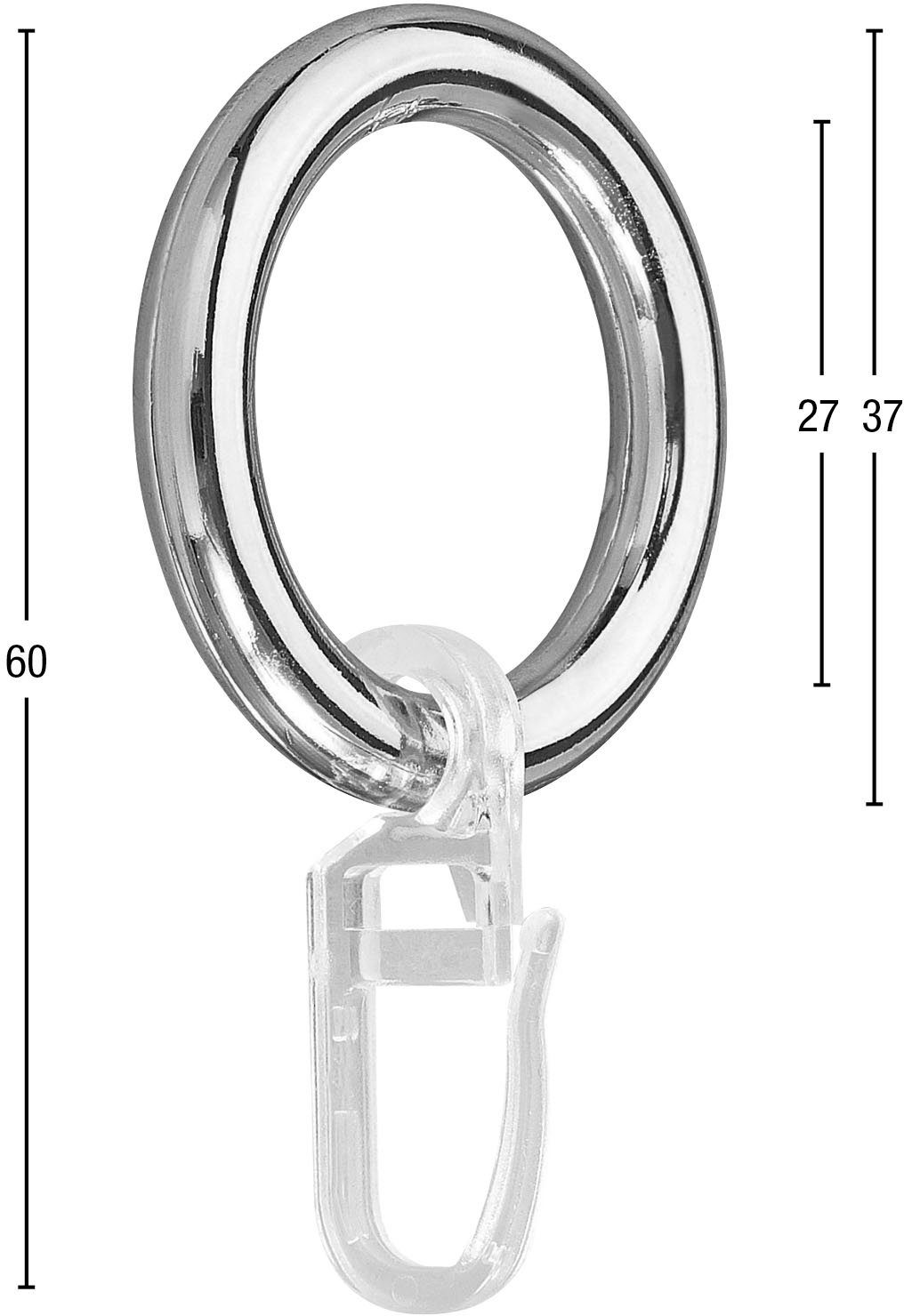 GARESA Gardinenring Kunststoffring mit Haken, (20-St), günstig online kaufen