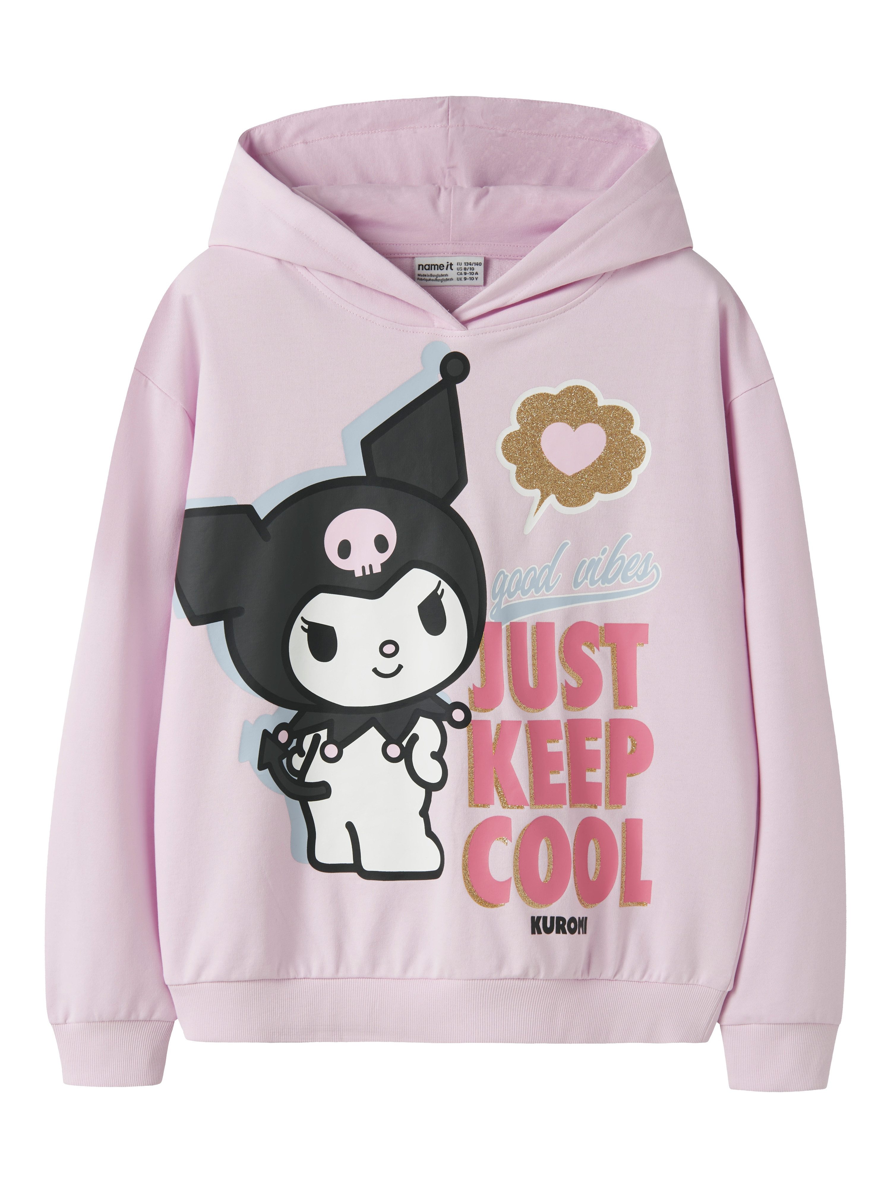 Name It Kapuzensweatshirt NKFJY HELLOK RLX SWE BOX WH BRU NOOS SKY Baumwollmischung – Bild 2 von 4
