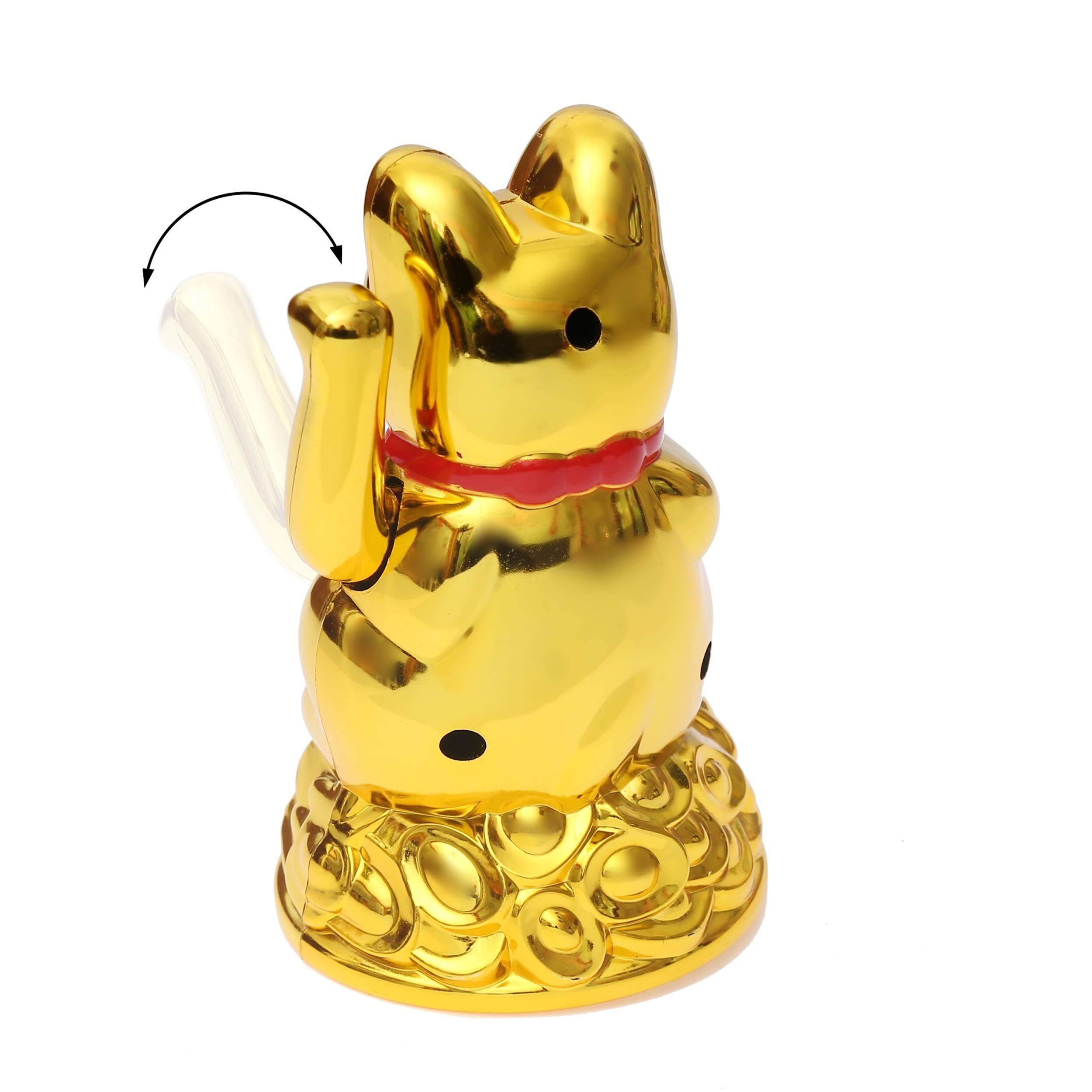 Flanacom Winkekatze Winkende Japanische Glückskatze Wackelfigur Glücksbringer Büro, Schreibtisch - lustige Scherzartikel - Abschiedsgeschenk - Wichteln