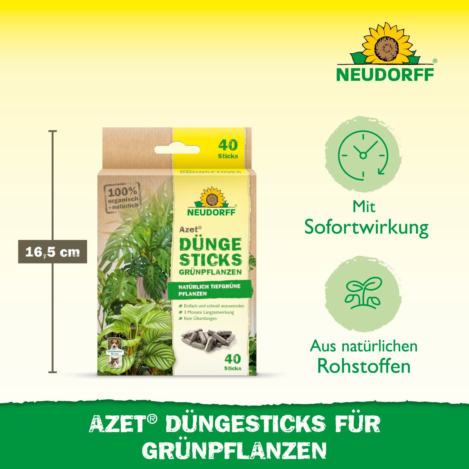 Neudorff Pflanzendünger Azet DüngeSticks für Grünpflanzen 40 Stück – Bild 3 von 5