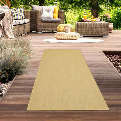 Teppich Moderner Sisalteppich flachgewebt für In- & Outdoor • in gelb, Carpetia, rechteckig, Höhe: 1 mm