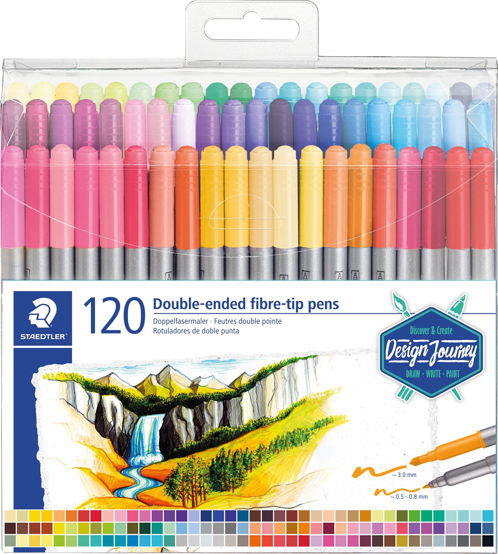 STAEDTLER Faserstift Doppelfasermaler, 120 Stück