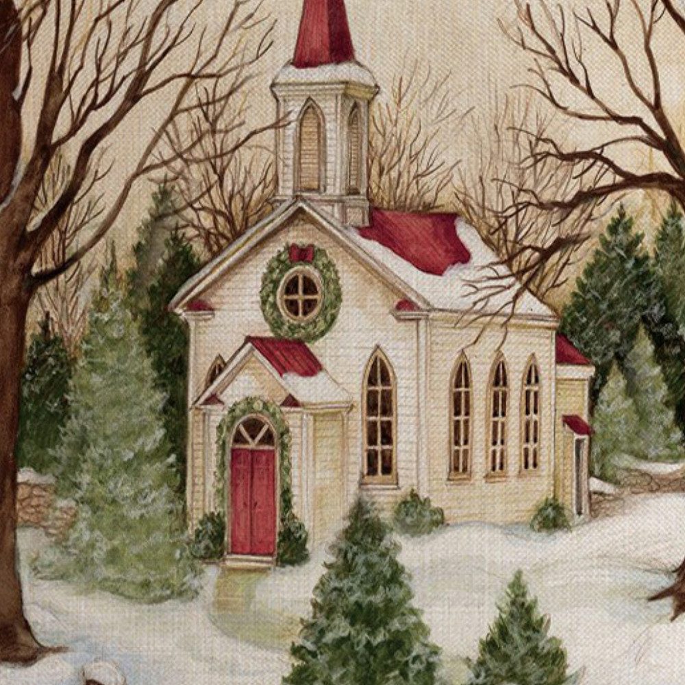 WS-Trend Kissenbezug Weihnachten X-Mas Kapelle Kissenbezug Dekokissen 45x45 günstig online kaufen
