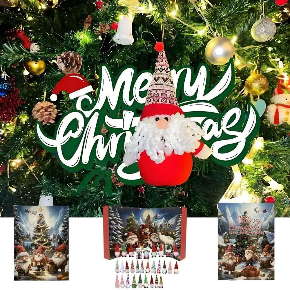 CLTYQ Adventskalender Gnomen Adventskalender 2025 Set mit 24 Gnomen Weihnachtsdekorations, Countdown-Kalendern,Weihnachtskalender,Plüschpuppen – Bild 5 von 5