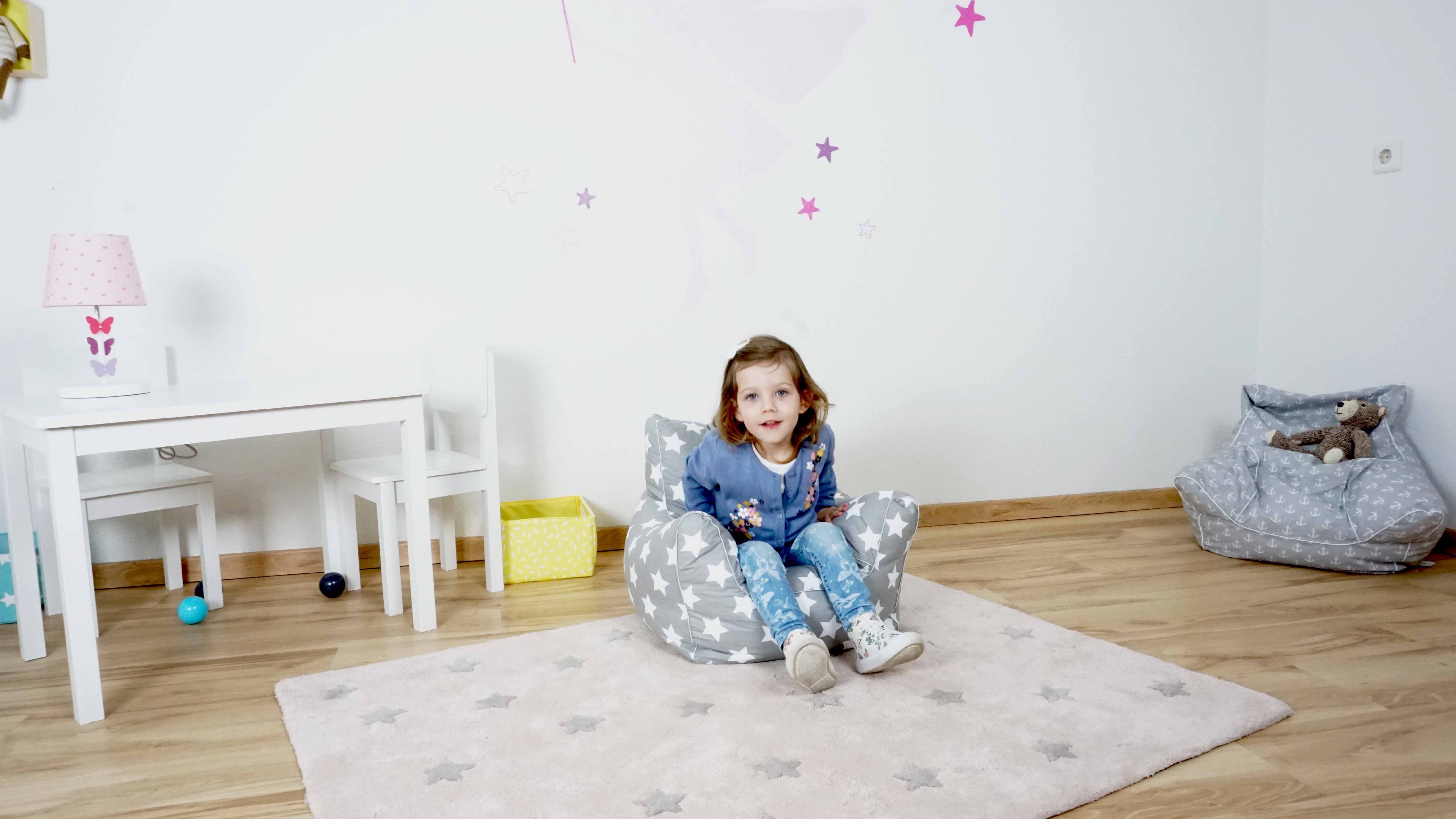 Knorrtoys® Sitzsack Grey White Stars, Kinder; Made in Europe für