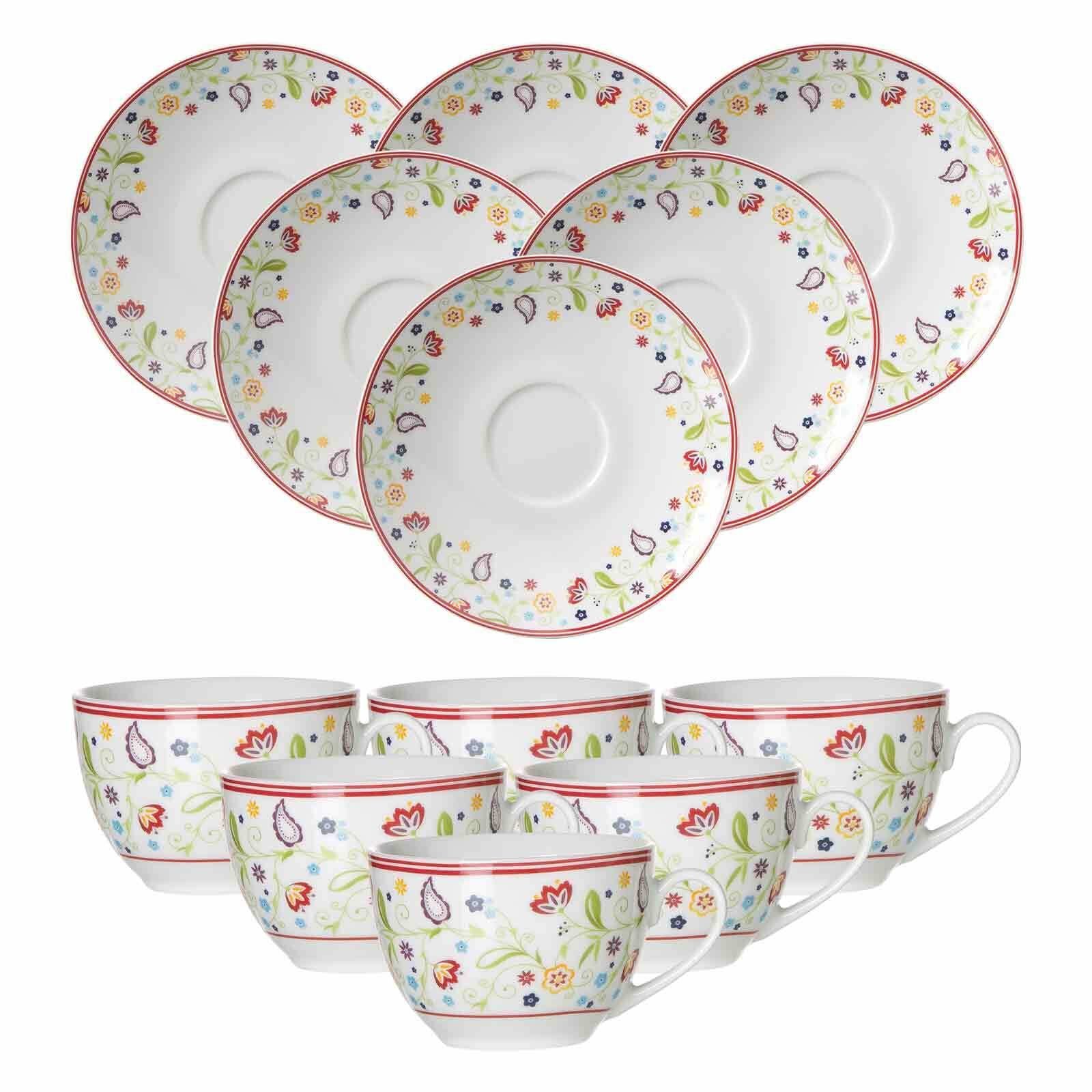 Tasse Shanti Kaffeetassen mit Untertassen 220 ml 6er Set