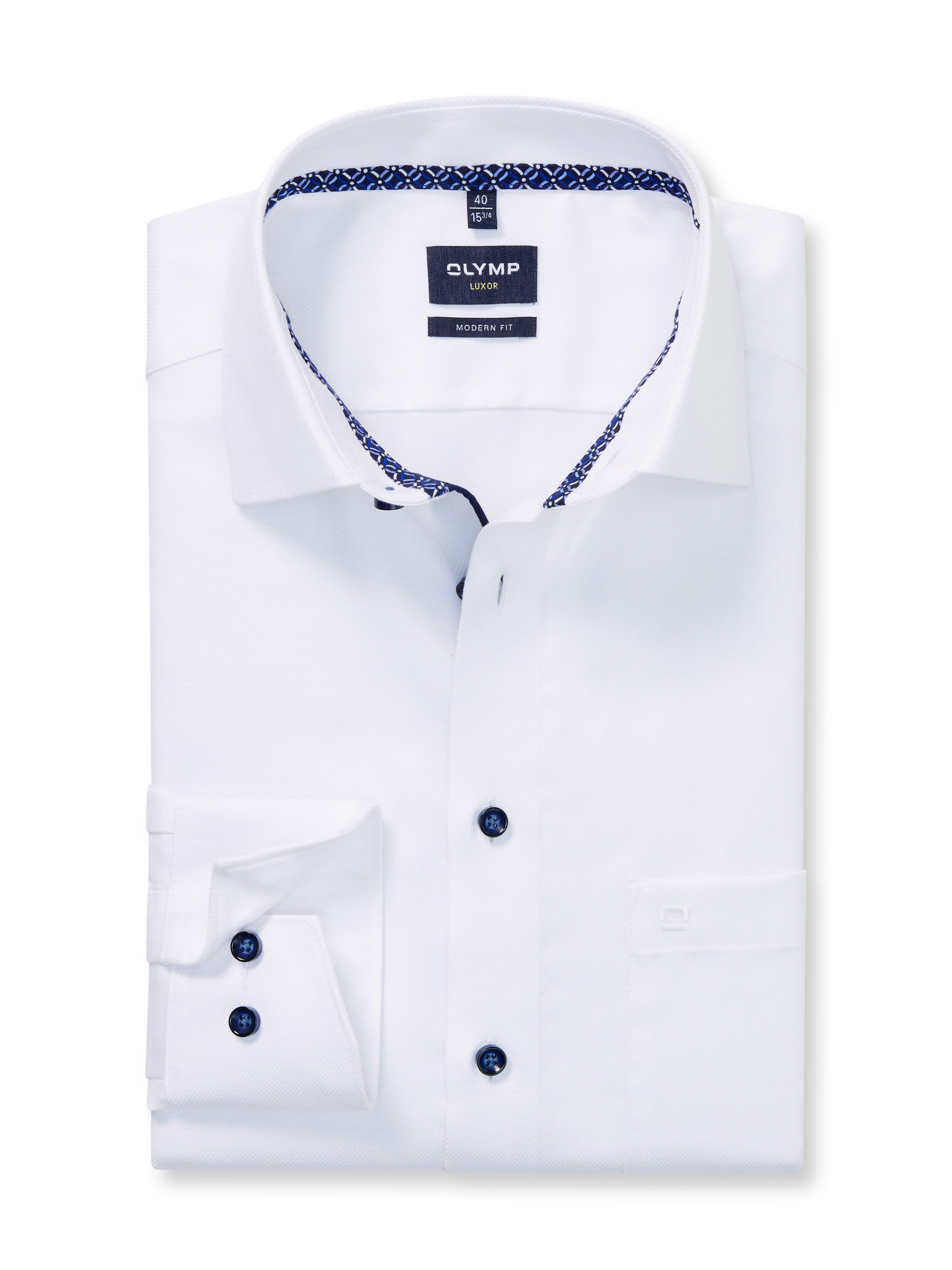 OLYMP Businesshemd Luxor Modern Fit New-Kentkragen kontrastfarbene Details günstig online kaufen