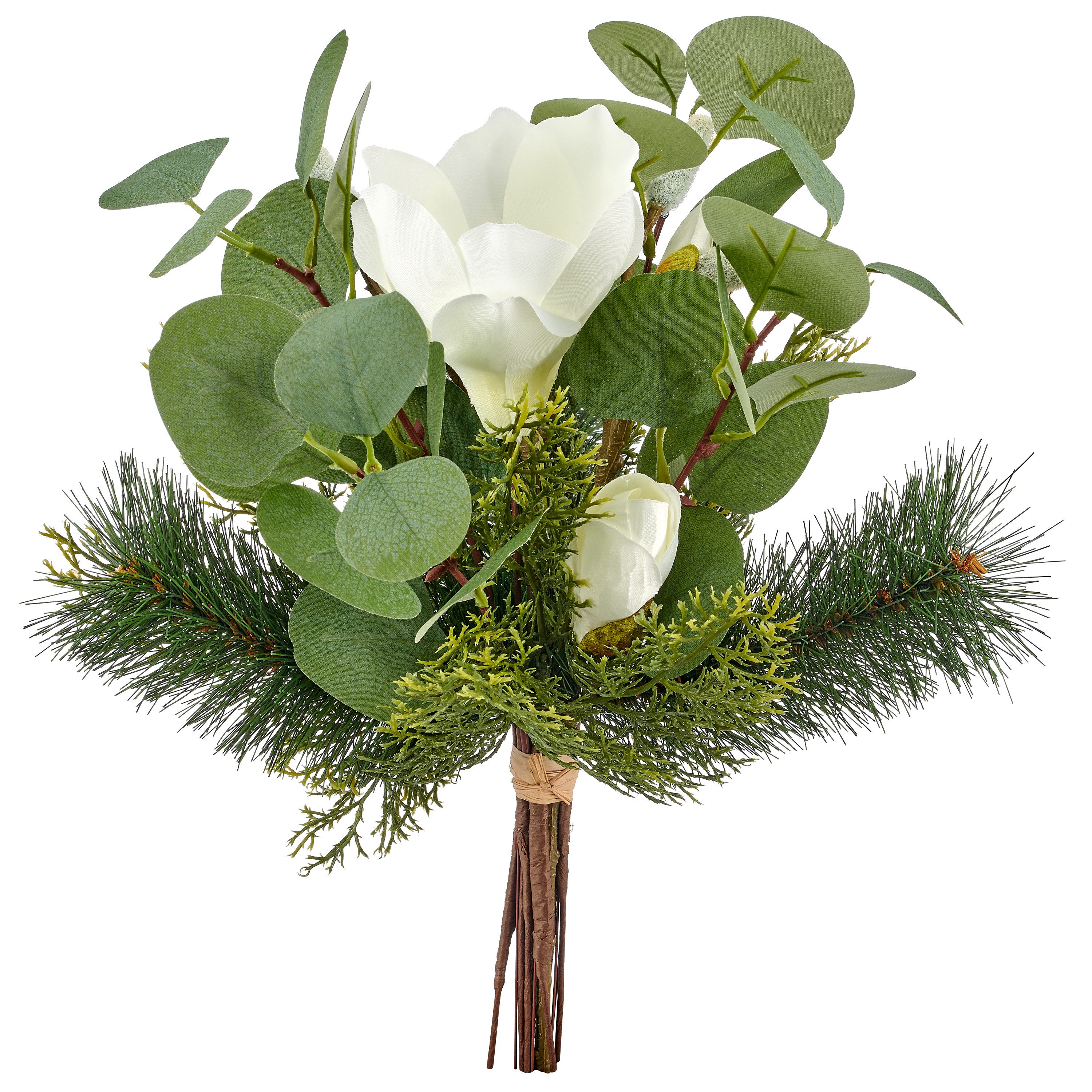 Winterliche Kunstpflanze Mix-Strauß mit Magnolie, OTTO home, Höhe 40 cm, mit naturgetreuen Blüten