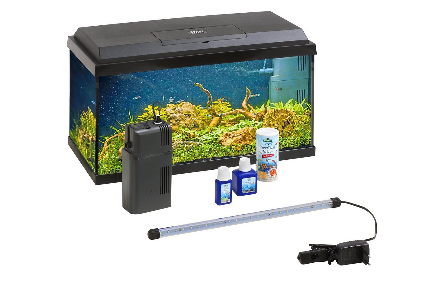 Thumbnail - Dehner Aquarien-Set Aqua Start 60, 61 x 37 x 31 cm, mit Futter/Pflege, Einsteiger-Aquarium mit vielem Zubehör