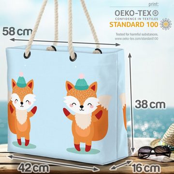 VOID Strandtasche (1-tlg), Fuchs Tierkinder Beach Bag Kinderzimmer Kinder Tiere Winter Weihnachten Baby