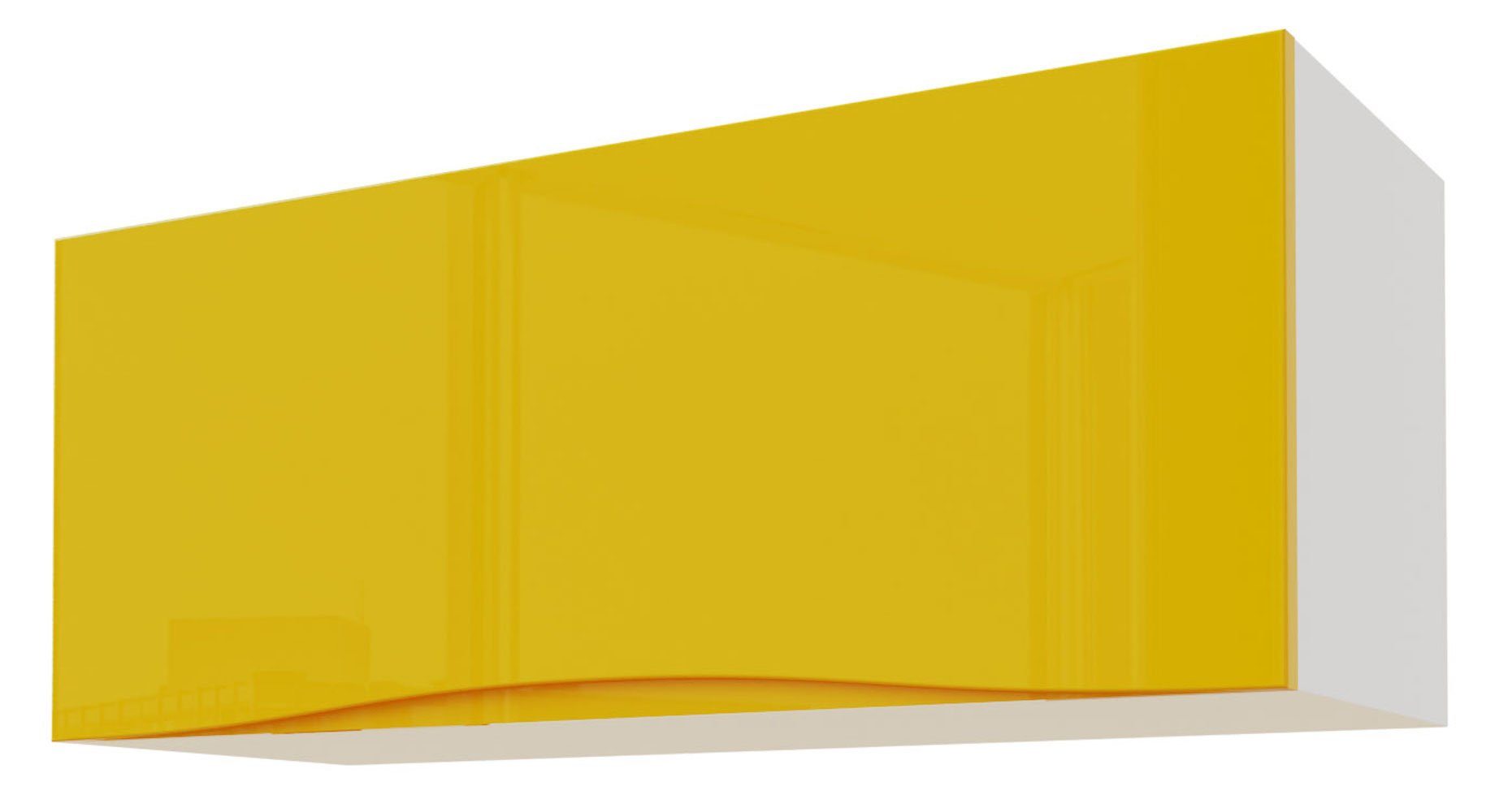 Feldmann-Wohnen Klapphängeschrank Napoli (Napoli) 90cm Front- und Korpusfarbe wählbar grifflos 1-türig RAL 6027 lichtgrün Hochglanz
