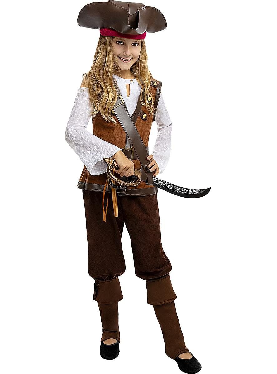 Funidelia Piraten-Kostüm Verfluchte Karibikpiratin Kostüm für Mädchen, Captain Jack-Kostüm - inspiriert von den Filmen