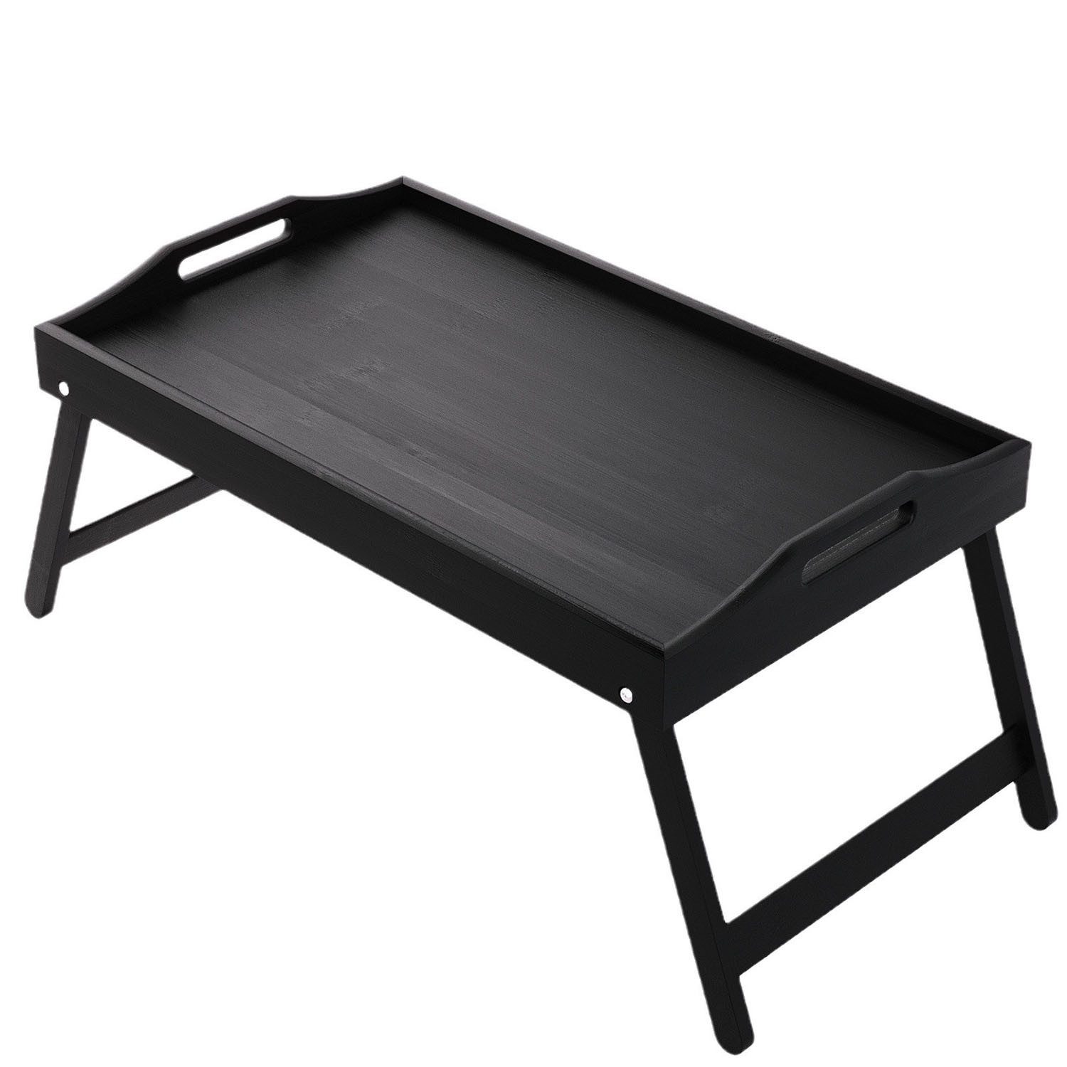 HEYHIPPO Tabletttisch Bambus-Betttisch mit klappbaren Beinen,Serviertablett & Laptop-Tablett (Ein Tisch, Laptop-Tisch mit Griff – ideal für Homeoffice und entspanntes Arbeiten), Klapptisch für Sofa/Bett – platzsparend & vielseitig 50×30×22,5 cm