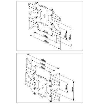 Drall Instruments S89B-AD7B TV-Wandhalterung, (bis 55 Zoll, 1-tlg., Universal Fernseher Halterung - Schwenkbar Neigbar - für 15-55 Zoll TV)