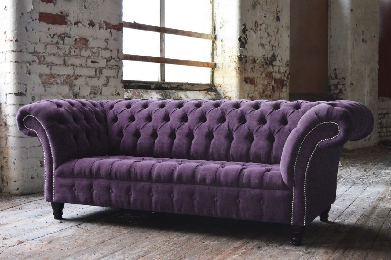 Chesterfield Chesterfield-Sofa, Couch Luxus Leder Polster Sofa JVmoebel Design Garnitur Sitz