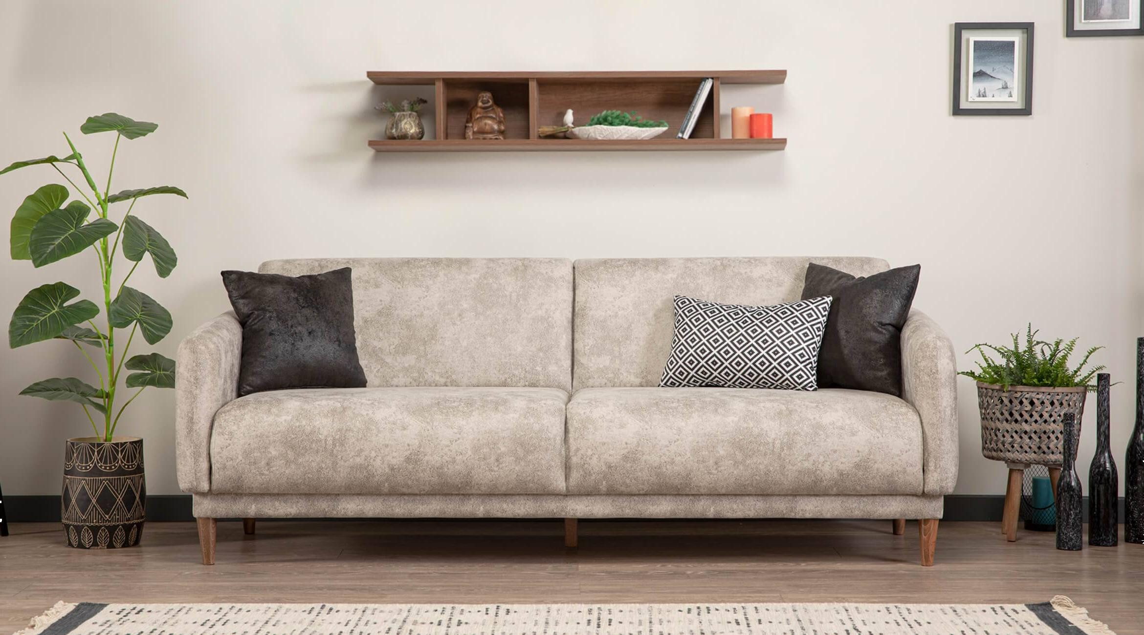 Xlmoebel Schlafsofa 3-Sitzer Schlafsofa mit integriertem Regal - Designer Wohnzimmer Set, Hergestellt in Europa