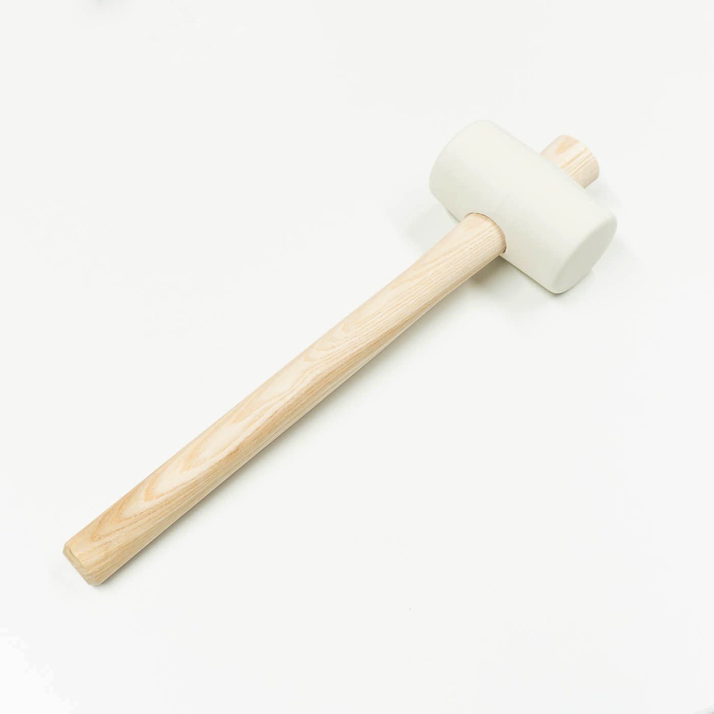 Bodenglück Gummihammer Weiß 450g - Hartgummihammer mit Stiel, ⌀=55mm Verlegehammer zum Verlegen von Klick-Vinyl & Laminat