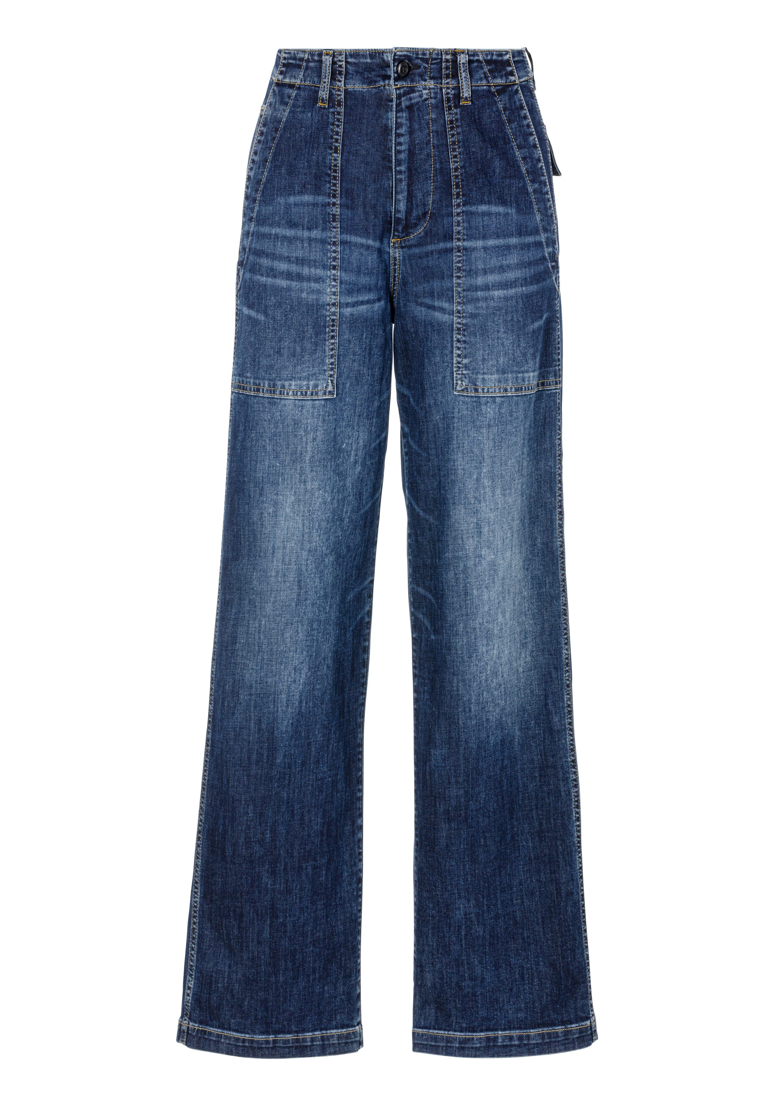 5-Pocket-Jeans Fatique Women Wide Light Denim