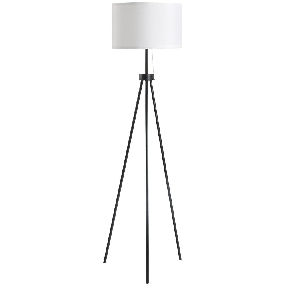 MIBODE Lampenschirm Moderne Stehleuchte E27 Stahl Polyester Schwarz-Weiß 37x37x152cm