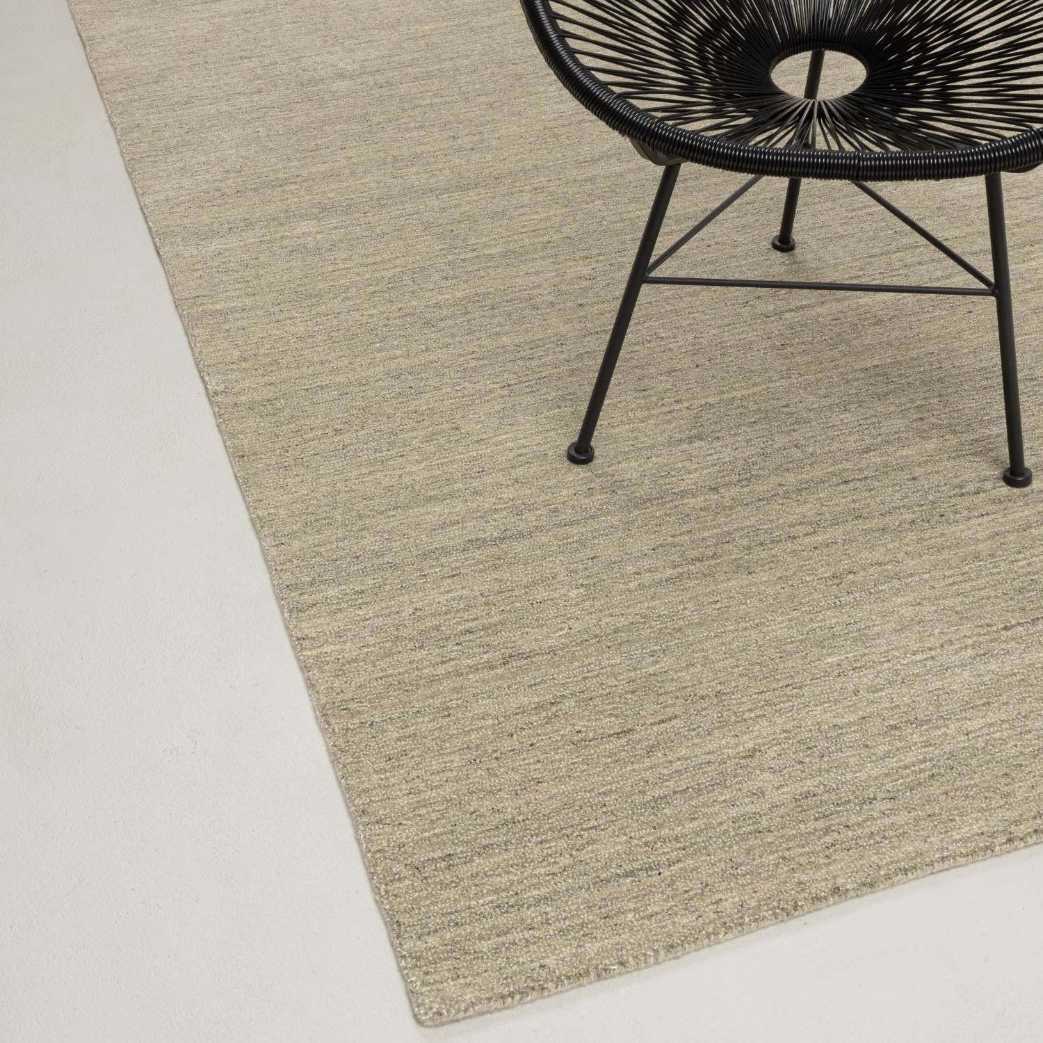 RUG N' ROLL Teppich Designer Wollteppich mit Seidenglanz, pflegeleicht, robust, Rechteckig, handgewebt, Kurzflor-Teppiche, Schurwolle, Viskose