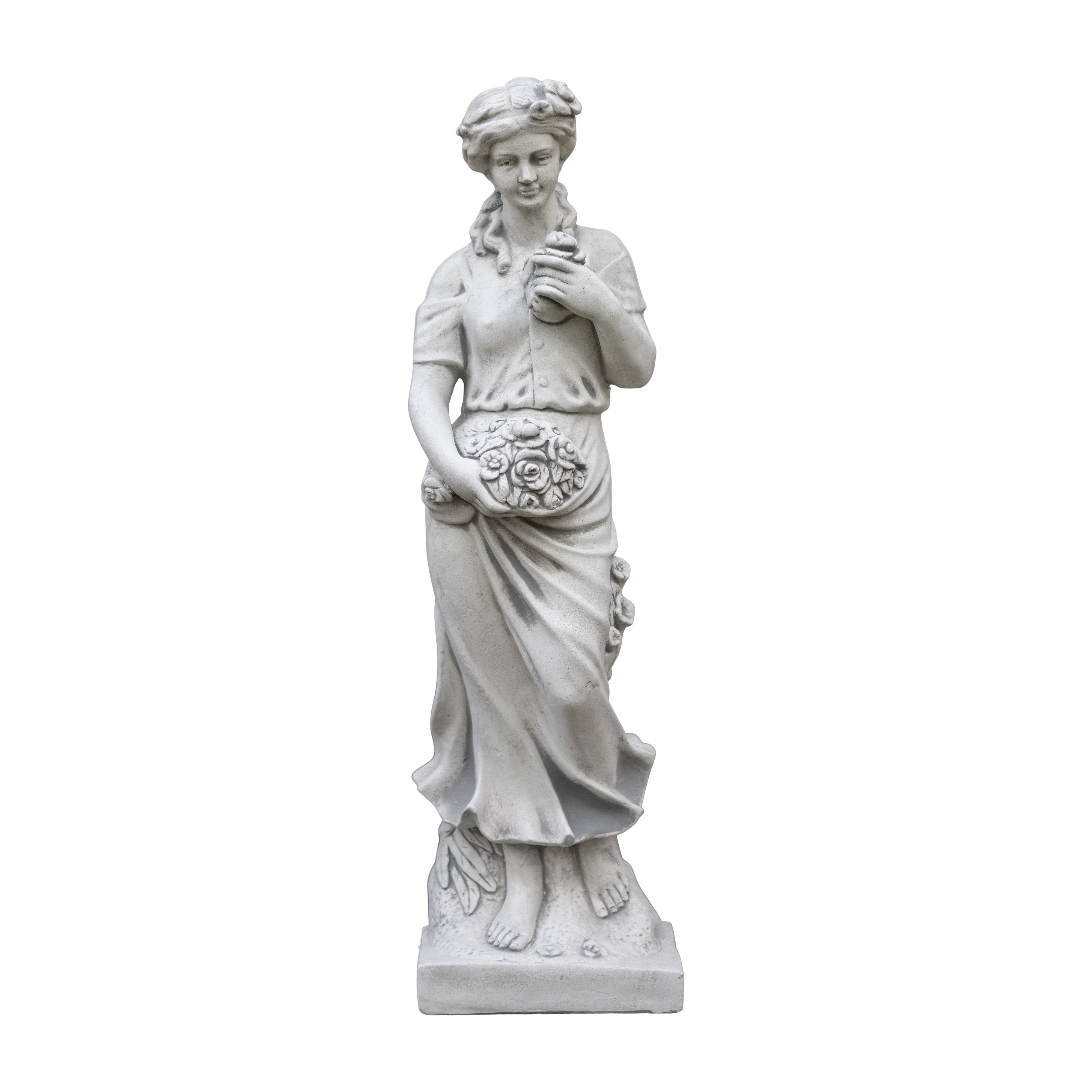 gartendekoparadies.de Gartenfigur Statue Frühling - Skulptur der Vier Jahreszeiten, H. 100 cm, 50 kg, Frostsicher