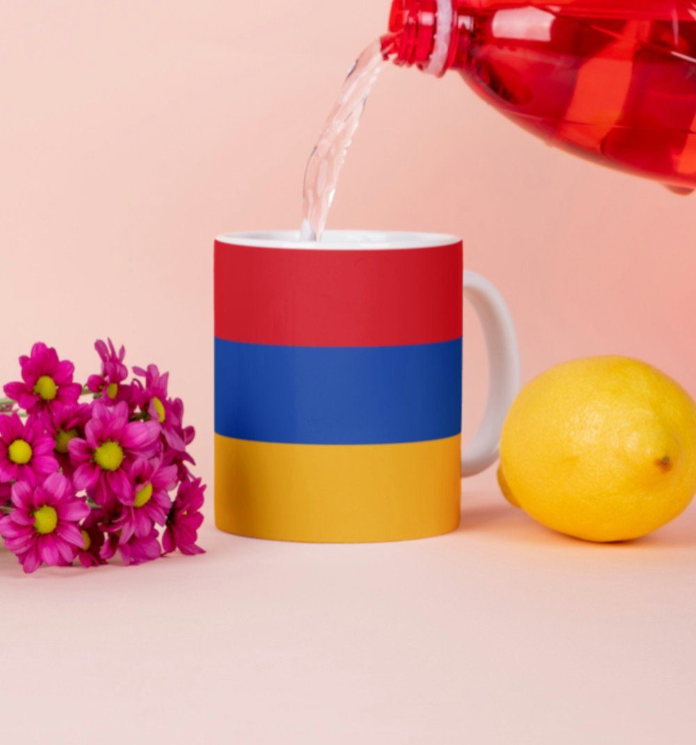 Tinisu Tasse Armenien Kaffeetasse Flagge Pot Kaffee Tasse ARM Becher Coffeecup Büro