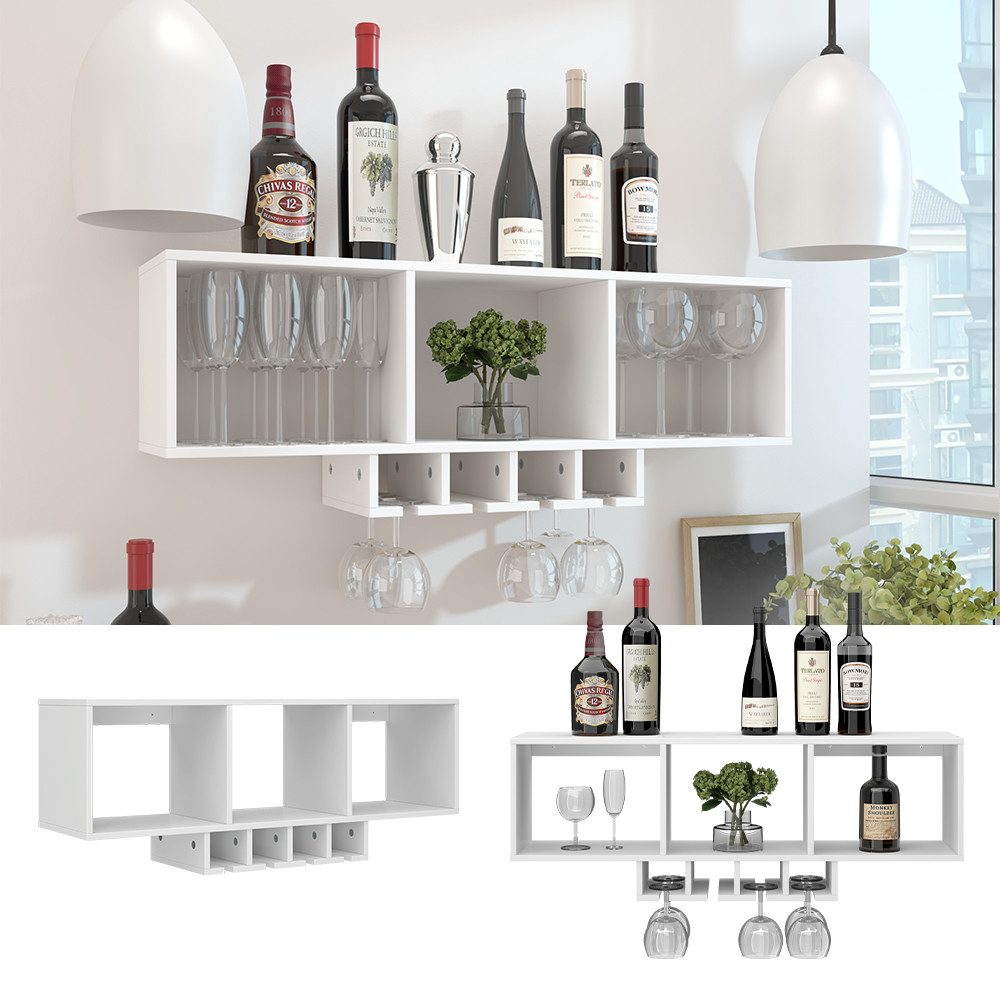 Vicco Weinregal Vin, Weiß, mit Glashalter günstig online kaufen