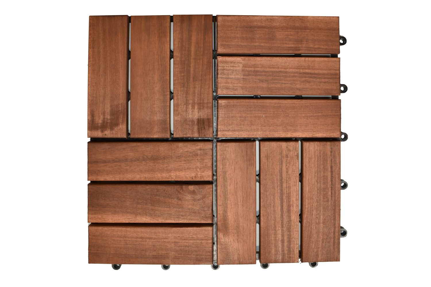 dasmöbelwerk Klickfliesen Terrassenfliese Klickfliese Holzfliese 30x30 cm Akazienholz 10 Stk/Pck