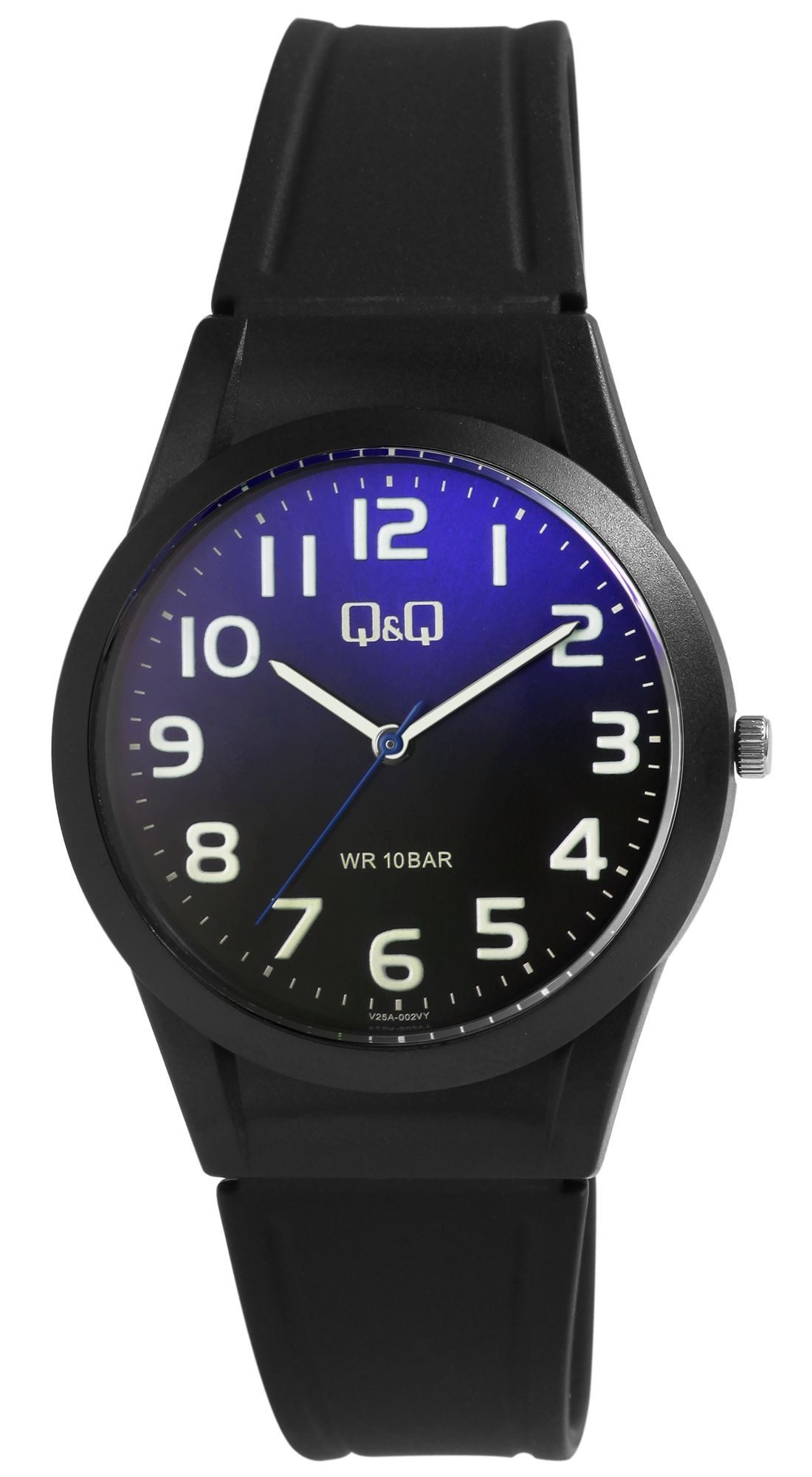 Q&Q Quarzuhr Q&Q Unisexuhr mit Silikonarmband, 10 Bar, schwarz