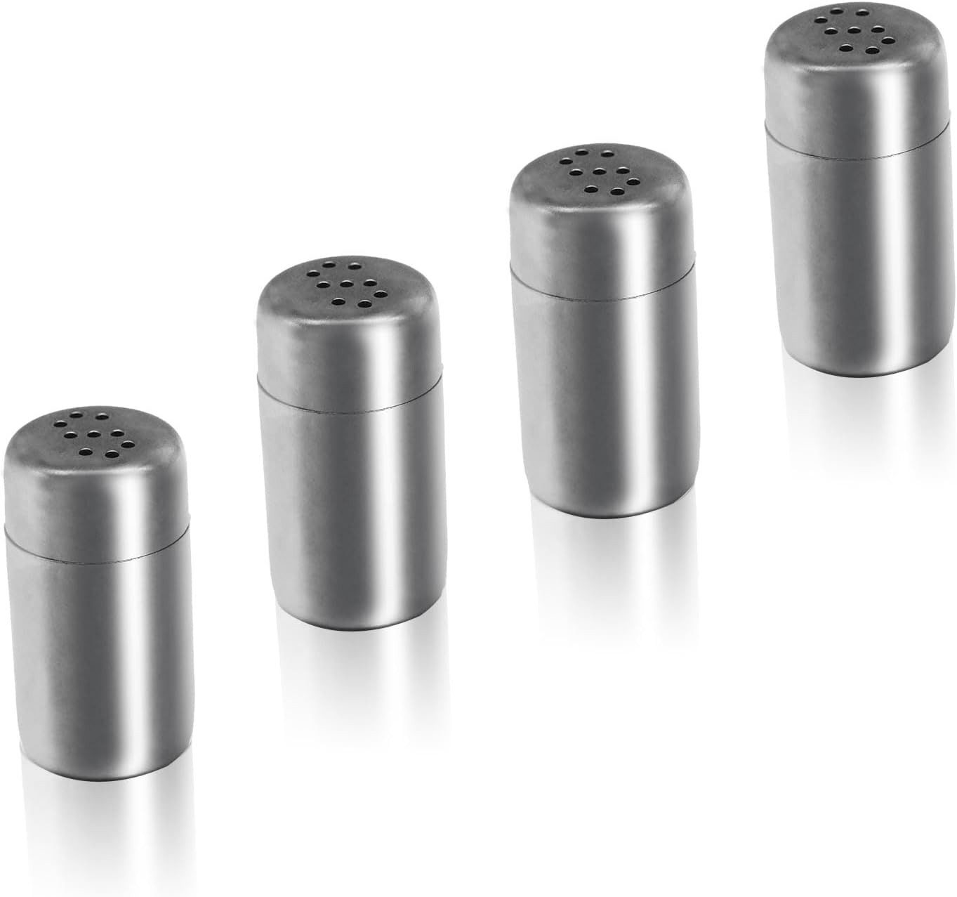 Salz- / Pfefferstreuer Mini-Gewürzflasche 4er Set, Edelstahl Salzstreuer Pfefferstreuer