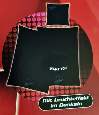 Bettwäsche Renforcé Bettwäsche 2 tlg. 135x200cm Voice of Germany "I Want You", JACK, Renforcé, 2 teilig, teilweise im Dunkeln leuchtendes Motiv, Glow in the Dark