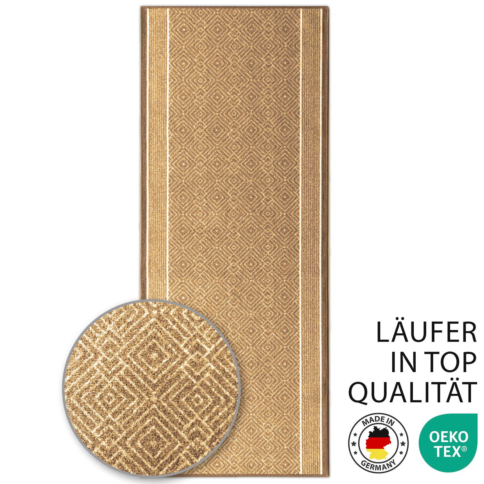 Kubus Teppich Läufer Raute, Hochwertiger Wohnteppich, günstig online kaufen