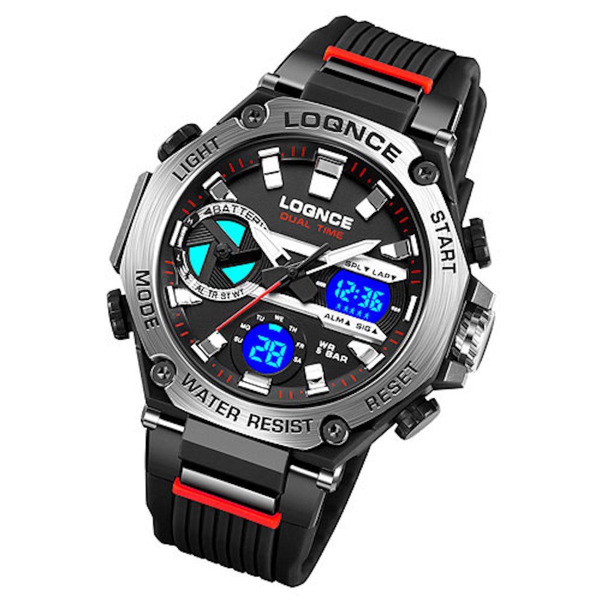 Taffstyle Sportuhr Herren Armbanduhr Digital Sportuhr Stopp Alarm Licht Chr günstig online kaufen