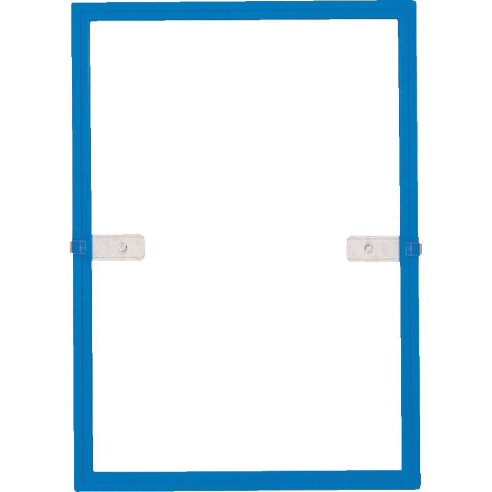König Werbeanlagen Zeitungsständer Kunststoffrahmen, blau, für laminierte A4 Formate, mit Befestigungsmaterial