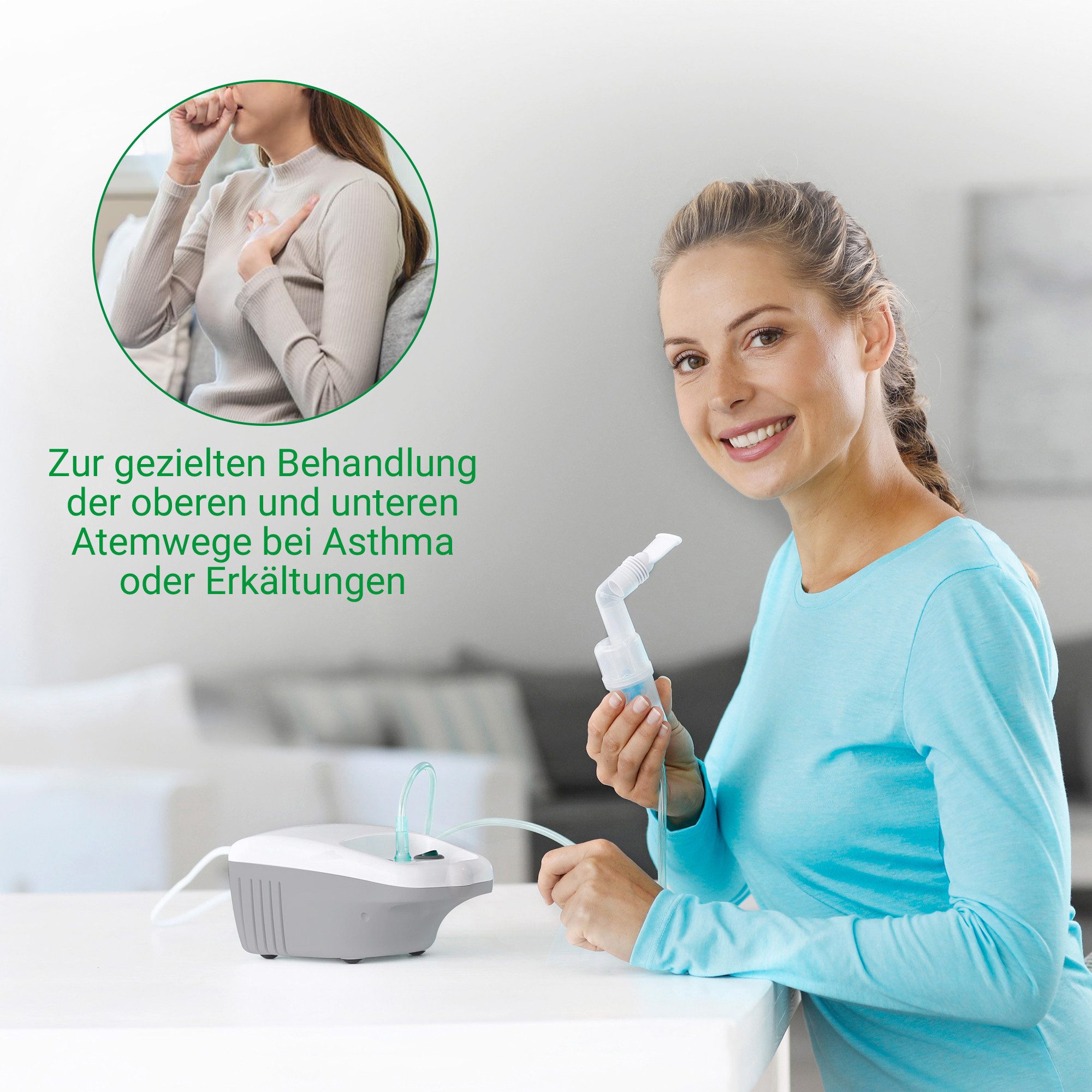 medisana Inhalator IN 540, Set, 5, zertifiziert, Vernebelung d. Atemwege, Kompressor-Drucklufttechnologie