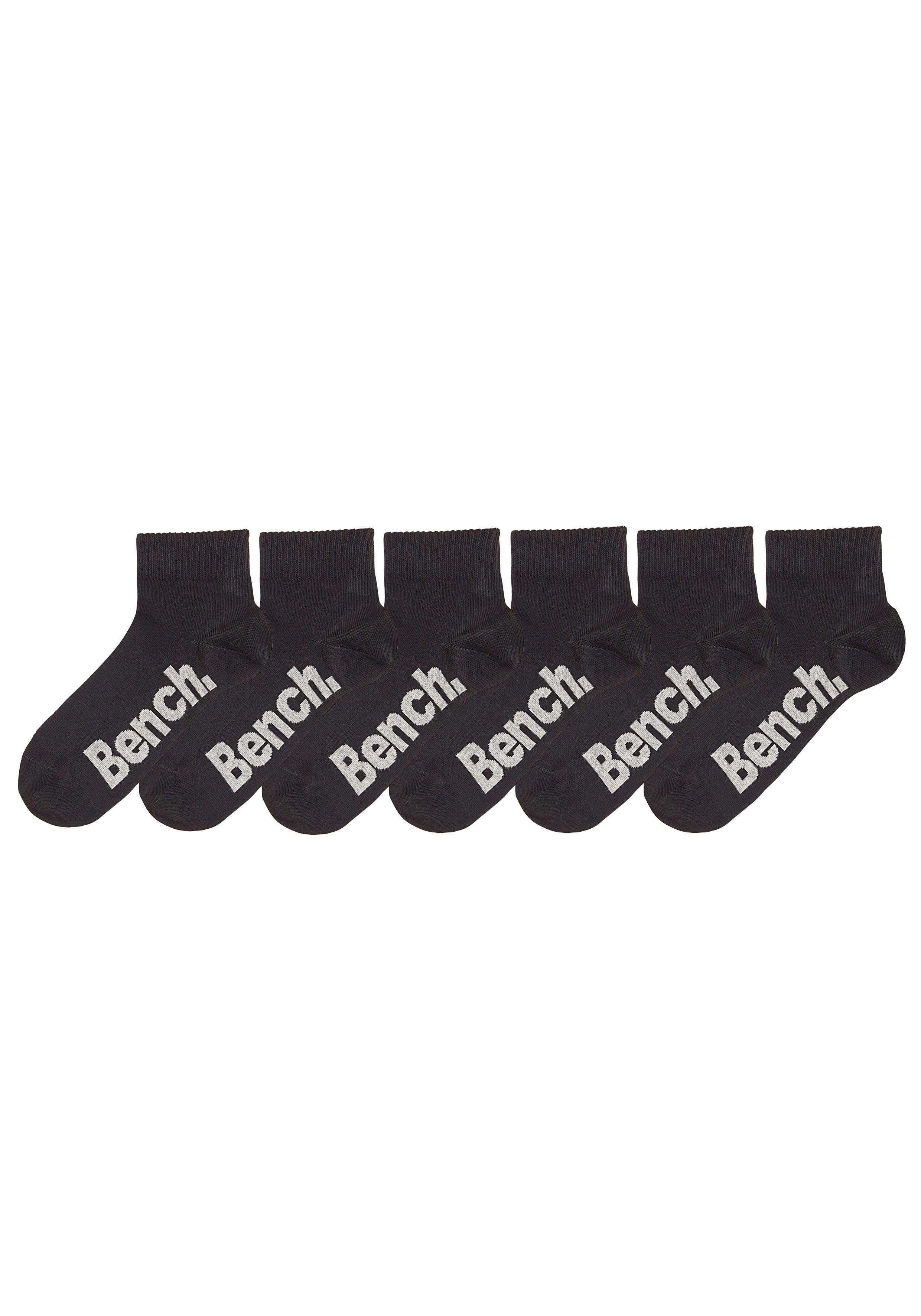 Rippbündchen schwarz komfortablem (Set, Kurzsocken Bench. mit 6-Paar)