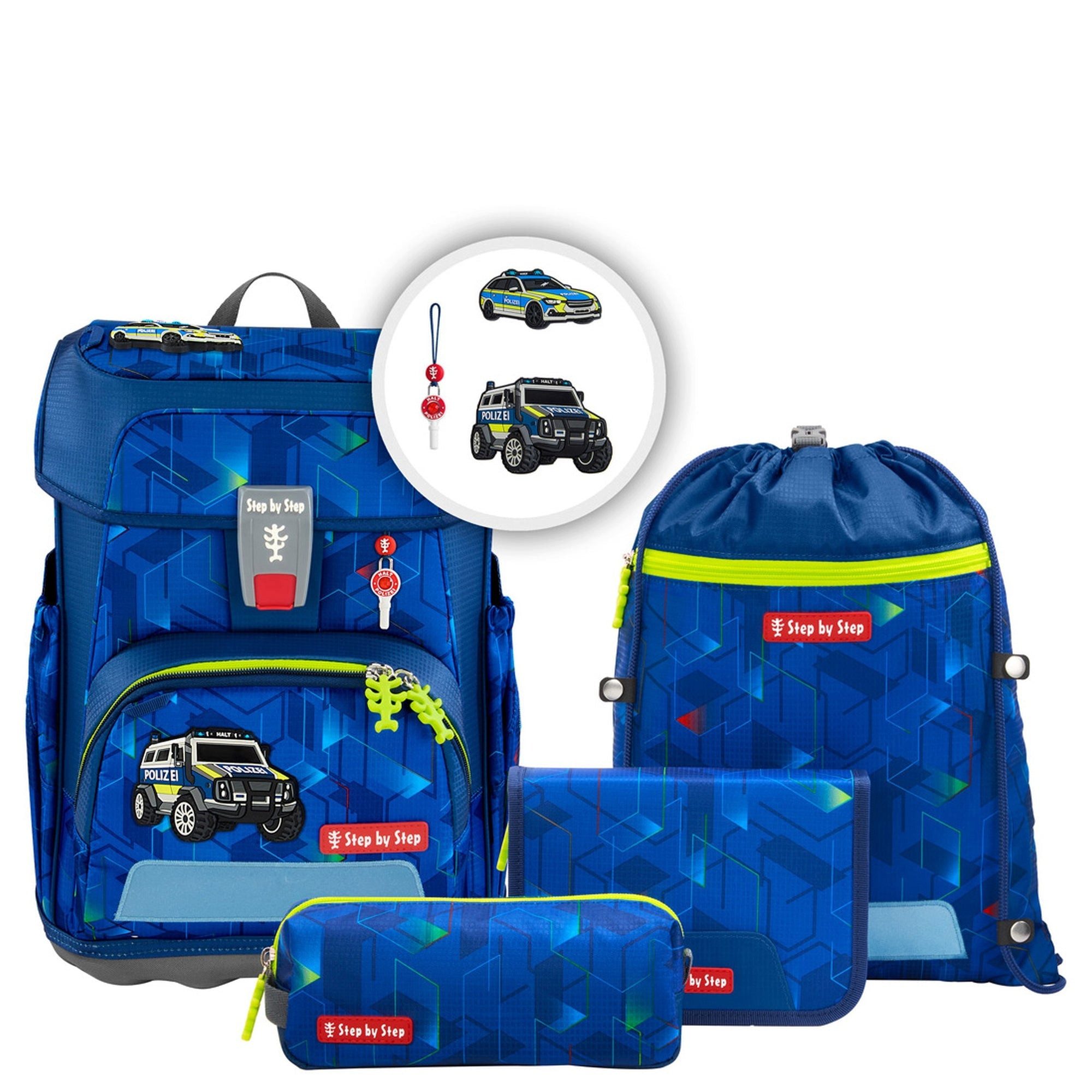 Step by Step Schulranzen Cloud - Schulranzen Set 5tlg. (Police Truck Charly)