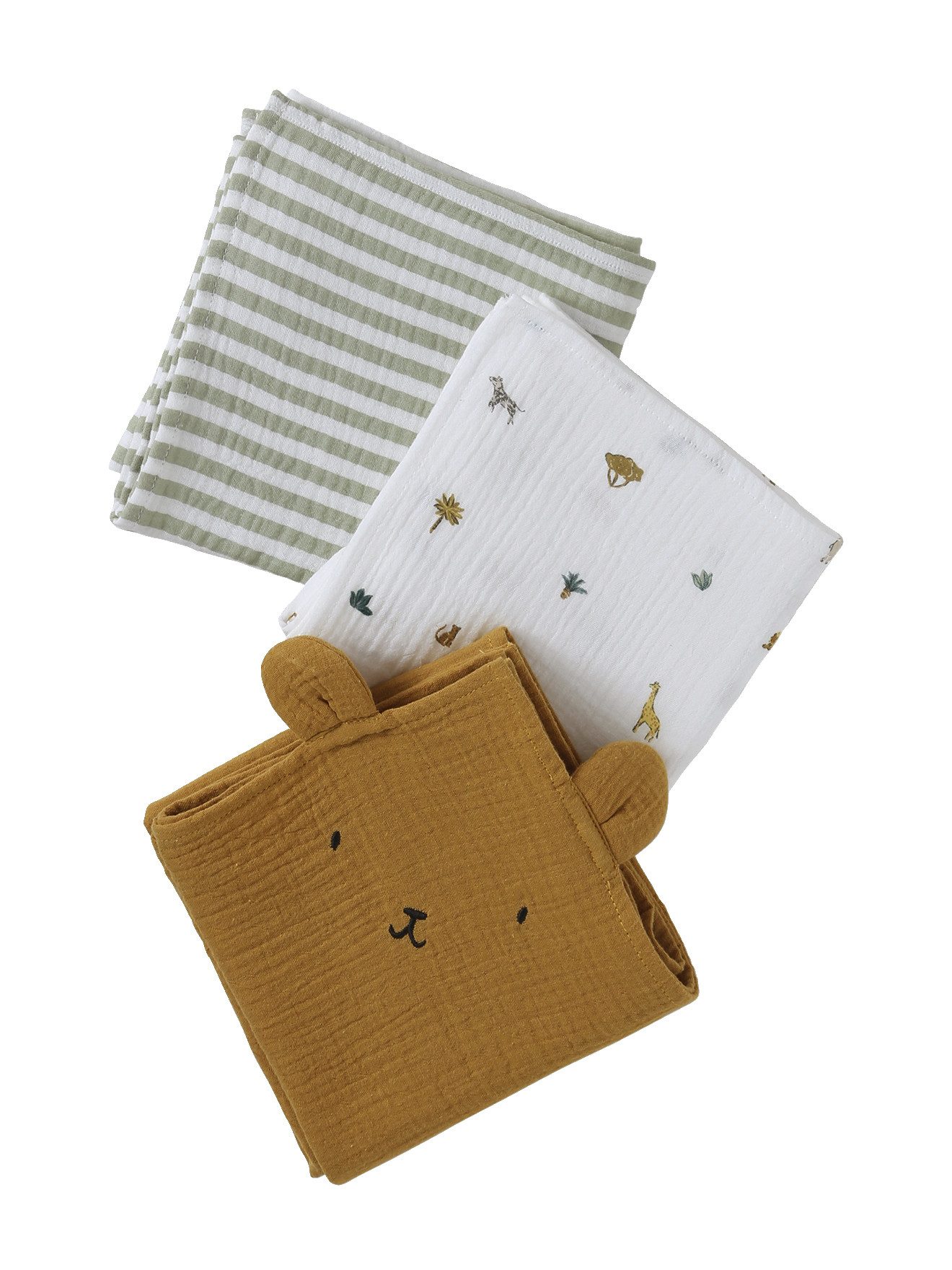 vertbaudet Stoffwindeln Baby Wickeltücher SAVANNE, 3er-Pack